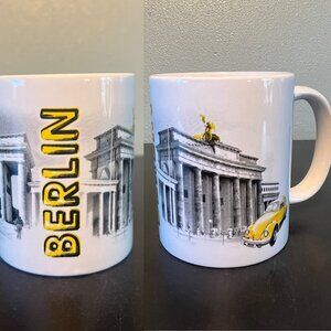 Brandenburg Gate Berlin Germany Ceramic Mug ~ Architecture Europe ~ Vintage Cars